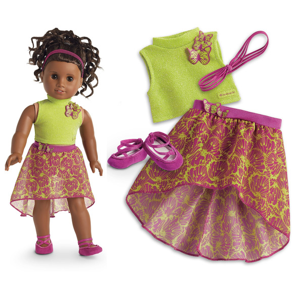 American Girl GABRIELA Take Flight PERFORMANCE OUTFIT Skirt Top Shoes Headband - Picture 8 of 8